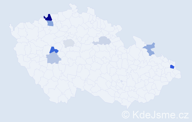 Příjmení: 'Kunik', počet výskytů 22 v celé ČR
