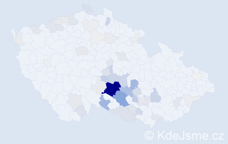 Příjmení: 'Kourková', počet výskytů 236 v celé ČR