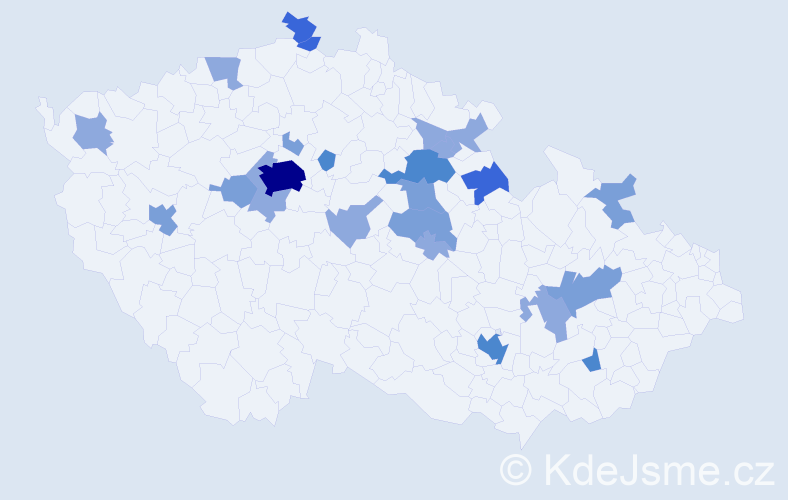 Příjmení: 'Netuka', počet výskytů 54 v celé ČR