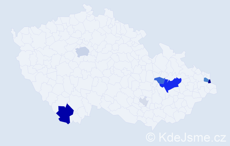 Příjmení: 'Prochaska', počet výskytů 20 v celé ČR