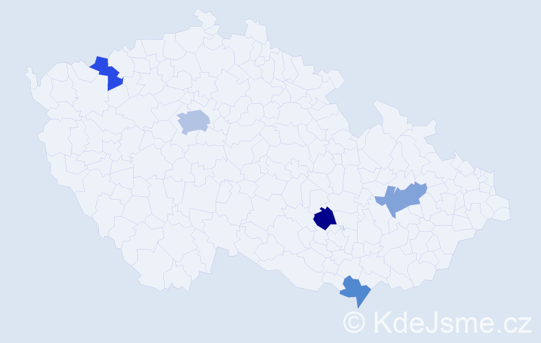 Příjmení: 'Koreneková', počet výskytů 7 v celé ČR