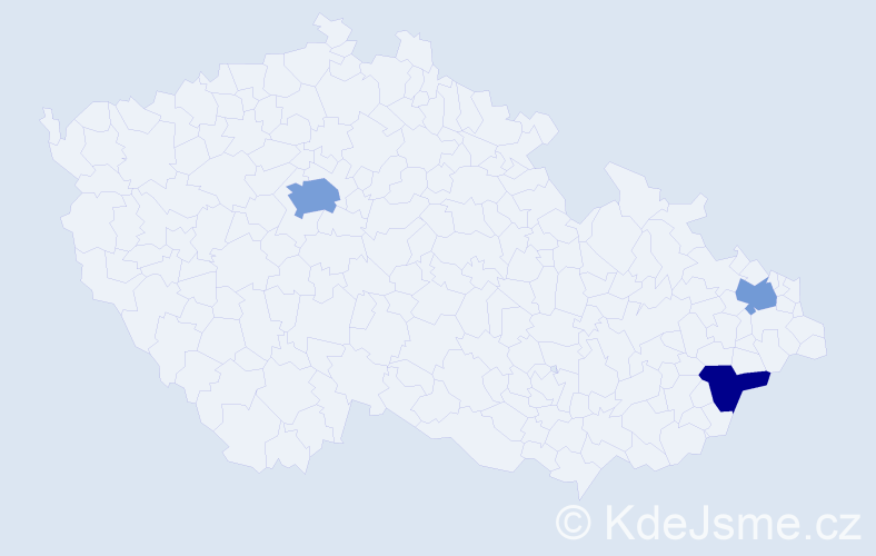 Příjmení: 'Naumets', počet výskytů 5 v celé ČR