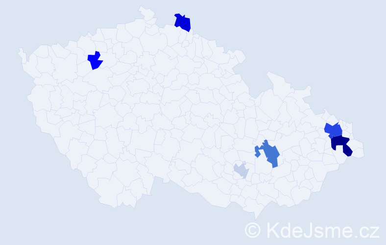 Příjmení: 'Pazděra', počet výskytů 15 v celé ČR