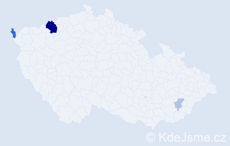 Příjmení: 'Kuľková', počet výskytů 9 v celé ČR