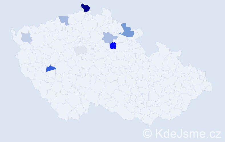 Příjmení: 'Dreveniaková', počet výskytů 18 v celé ČR