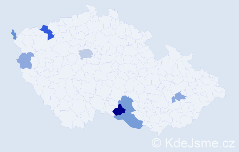 Příjmení: 'Váka', počet výskytů 31 v celé ČR