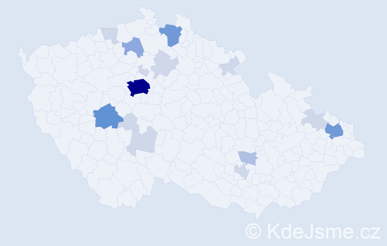 Příjmení: 'Kiršnerová', počet výskytů 44 v celé ČR