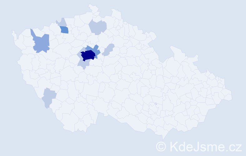 Příjmení: 'Pšád', počet výskytů 24 v celé ČR