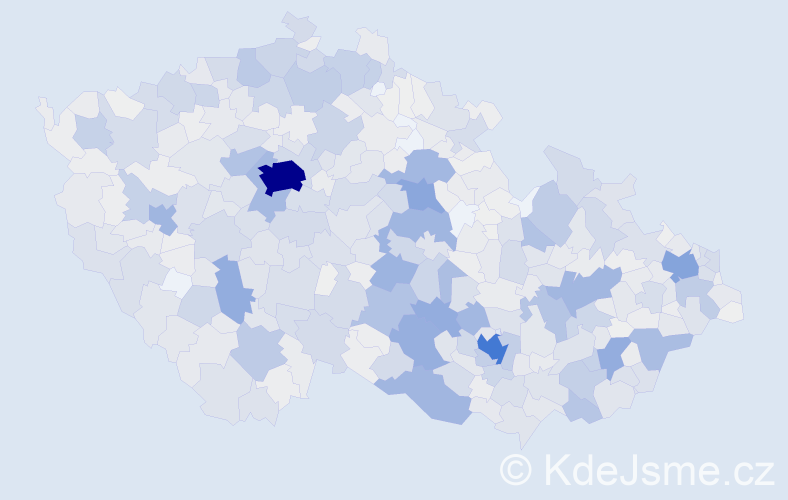Příjmení: 'Žák', počet výskytů 4740 v celé ČR