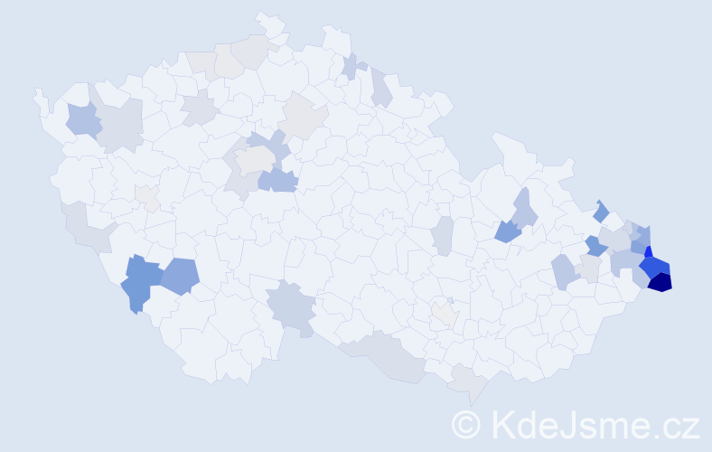 Příjmení: 'Michaliková', počet výskytů 134 v celé ČR