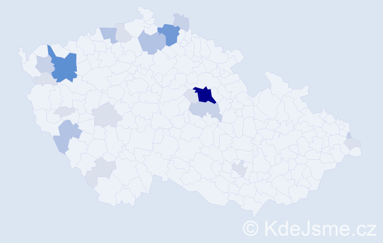Příjmení: 'Gašpár', počet výskytů 67 v celé ČR