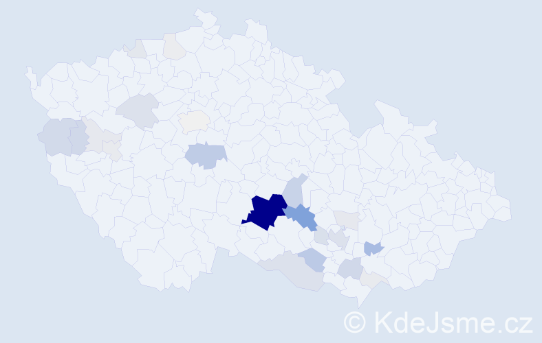 Příjmení: 'Munduch', počet výskytů 118 v celé ČR