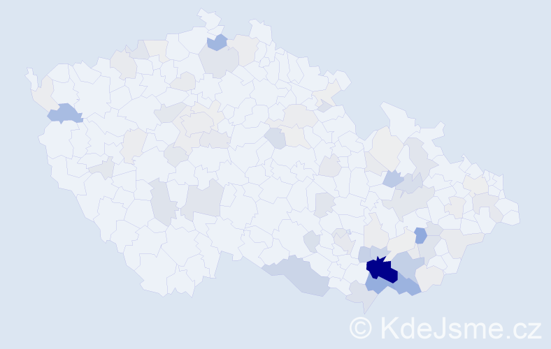 Příjmení: 'Půčková', počet výskytů 269 v celé ČR