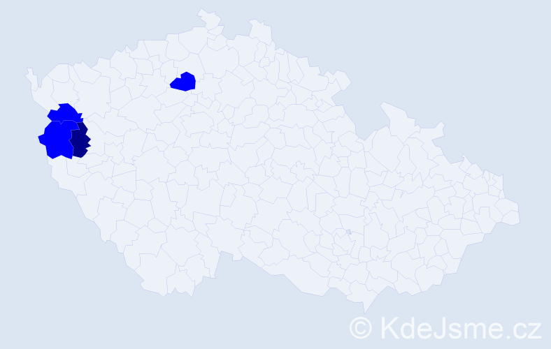 Příjmení: 'Lokšeninec', počet výskytů 5 v celé ČR