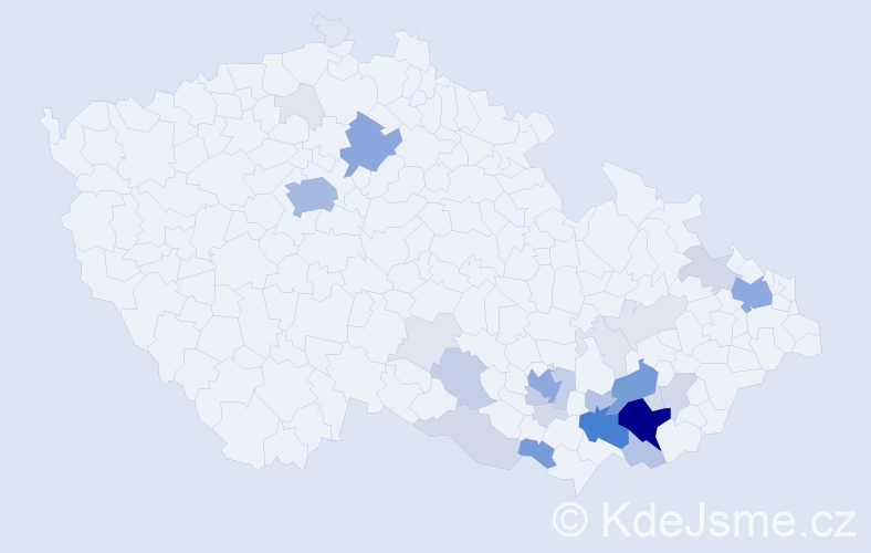 Příjmení: 'Křemečková', počet výskytů 123 v celé ČR