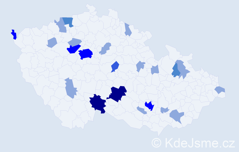 Příjmení: 'Supek', počet výskytů 47 v celé ČR