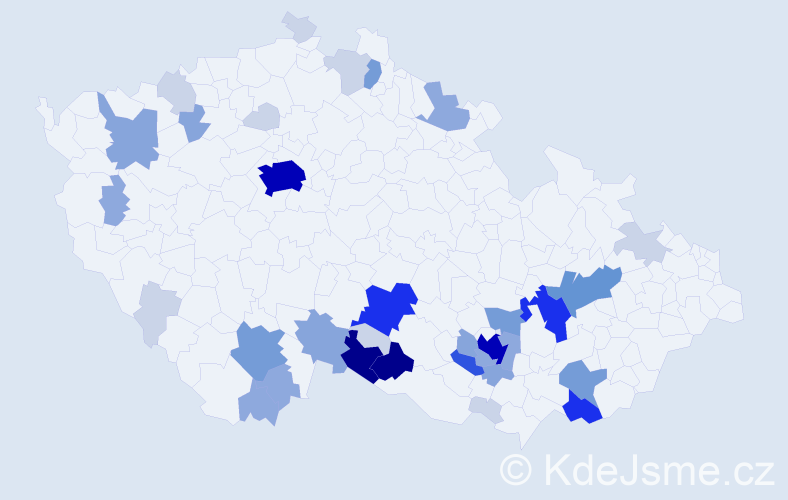 Příjmení: 'Leitgeb', počet výskytů 139 v celé ČR