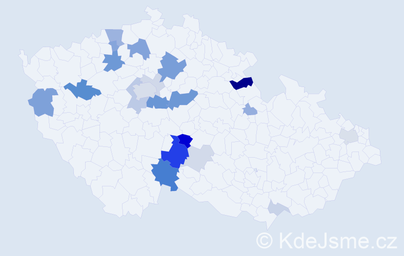 Příjmení: 'Bejda', počet výskytů 61 v celé ČR