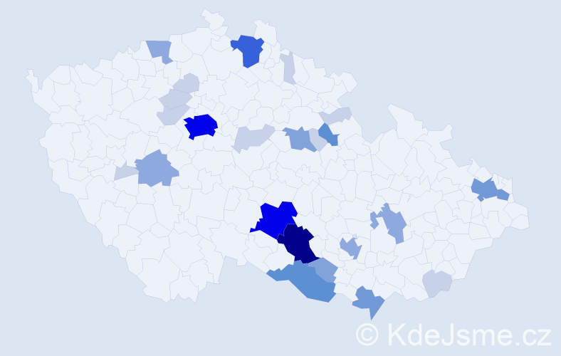 Příjmení: 'Kain', počet výskytů 84 v celé ČR