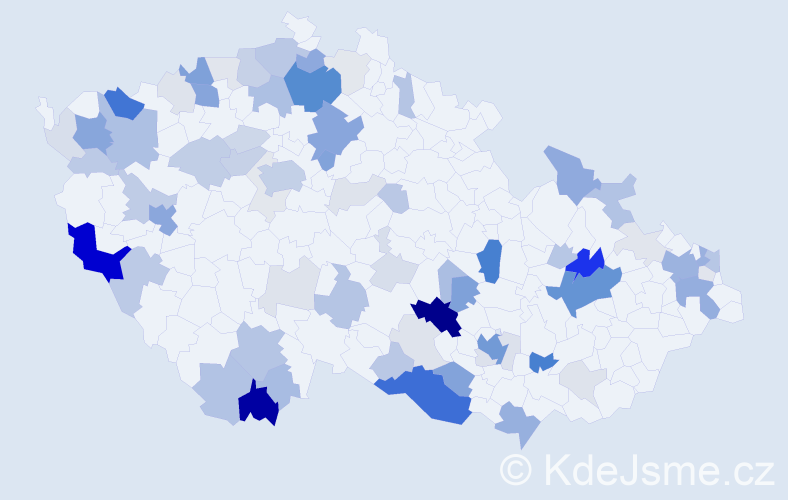 Příjmení: 'Hammer', počet výskytů 276 v celé ČR