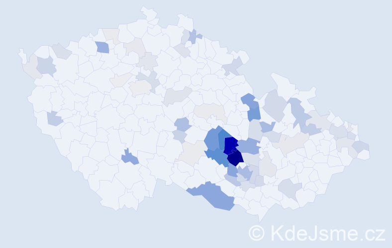 Příjmení: 'Hamřík', počet výskytů 210 v celé ČR