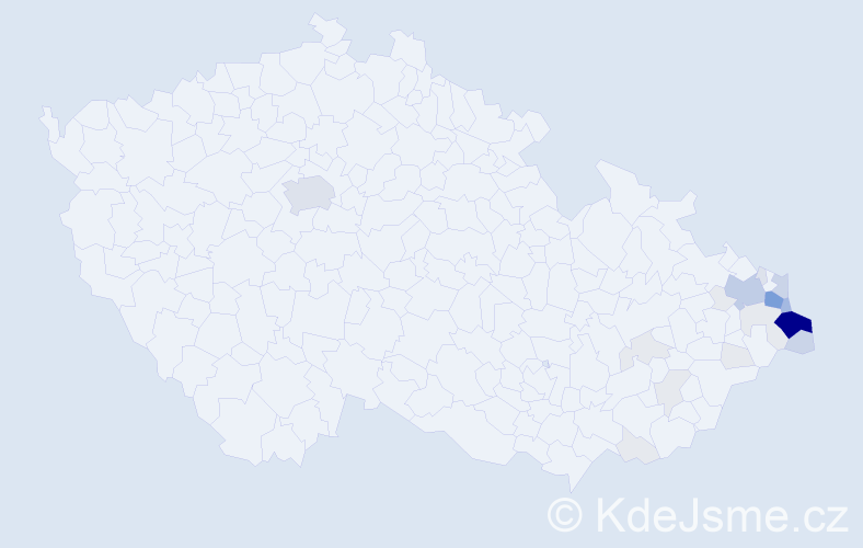 Příjmení: 'Olszar', počet výskytů 98 v celé ČR