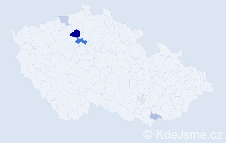 Příjmení: 'Kváčková', počet výskytů 11 v celé ČR