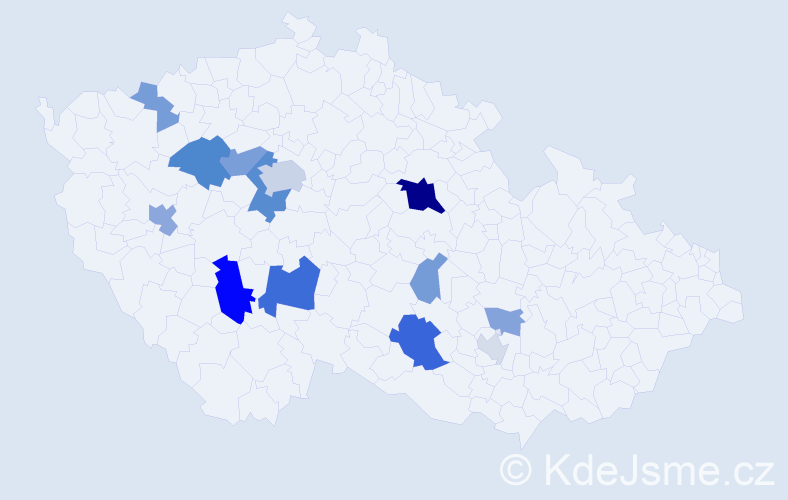 Příjmení: 'Habeš', počet výskytů 33 v celé ČR