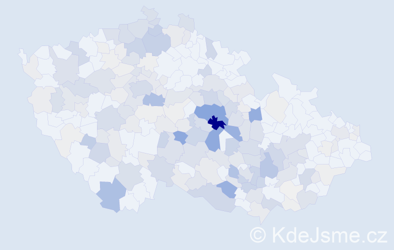 Příjmení: 'Moučka', počet výskytů 801 v celé ČR