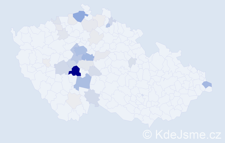 Příjmení: 'Humhalová', počet výskytů 134 v celé ČR