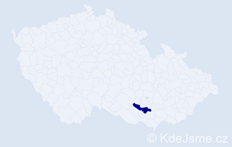 Příjmení: 'Derfiňáková', počet výskytů 4 v celé ČR