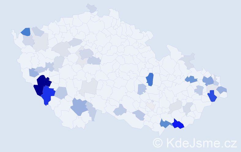 Příjmení: 'Pytlová', počet výskytů 156 v celé ČR