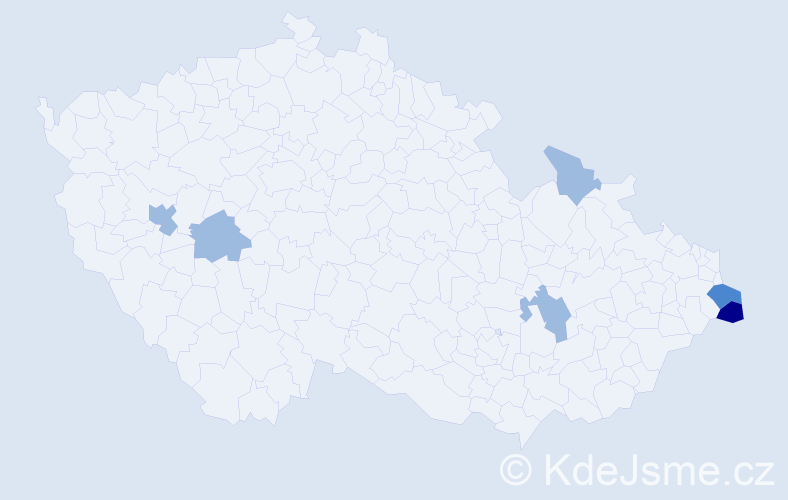 Příjmení: 'Mrazková', počet výskytů 10 v celé ČR