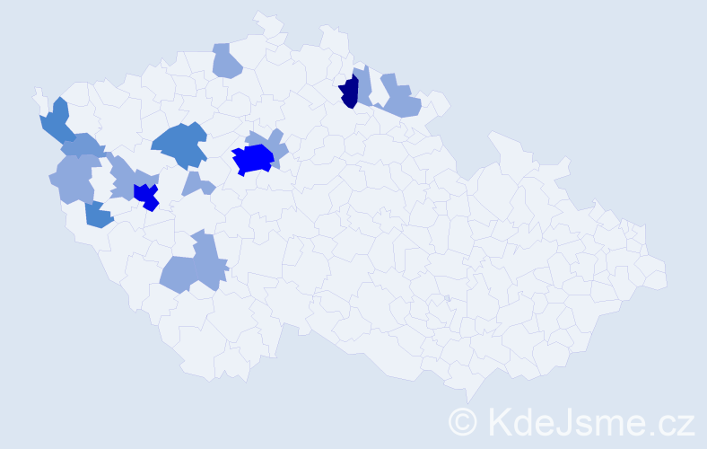 Příjmení: 'Regál', počet výskytů 35 v celé ČR