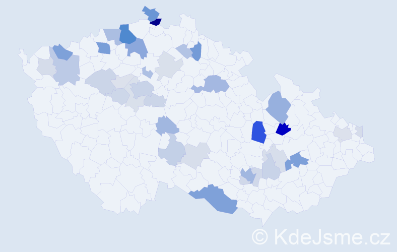 Příjmení: 'Kesslerová', počet výskytů 102 v celé ČR