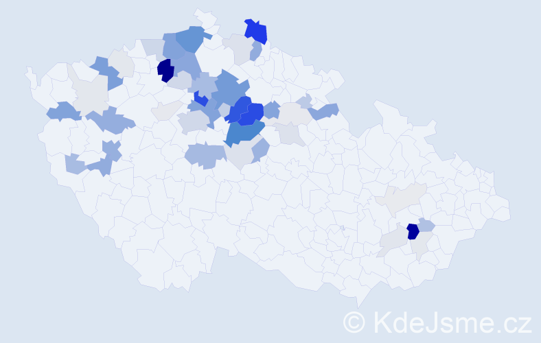Příjmení: 'Zalabáková', počet výskytů 213 v celé ČR