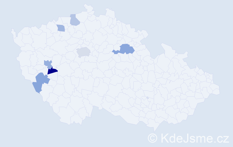 Příjmení: 'Kreuzig', počet výskytů 11 v celé ČR