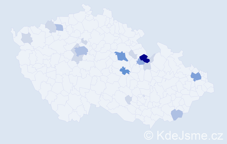 Příjmení: 'Šmoková', počet výskytů 47 v celé ČR