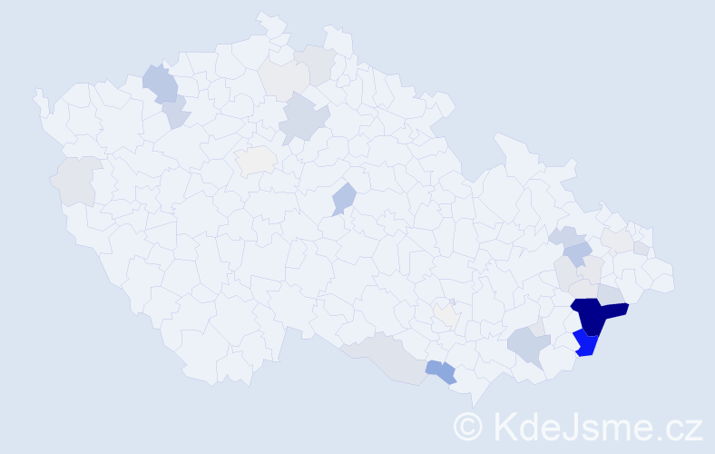 Příjmení: 'Trčálková', počet výskytů 138 v celé ČR