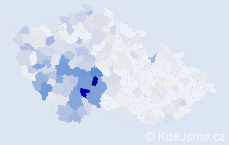 Příjmení: 'Míka', počet výskytů 1301 v celé ČR