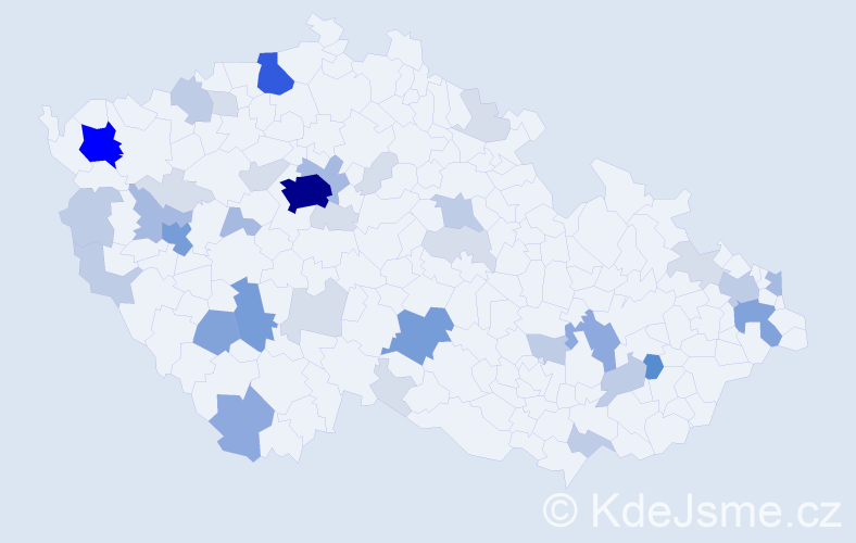 Příjmení: 'Karol', počet výskytů 131 v celé ČR