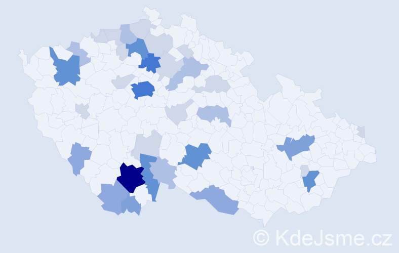 Příjmení: 'Karták', počet výskytů 110 v celé ČR