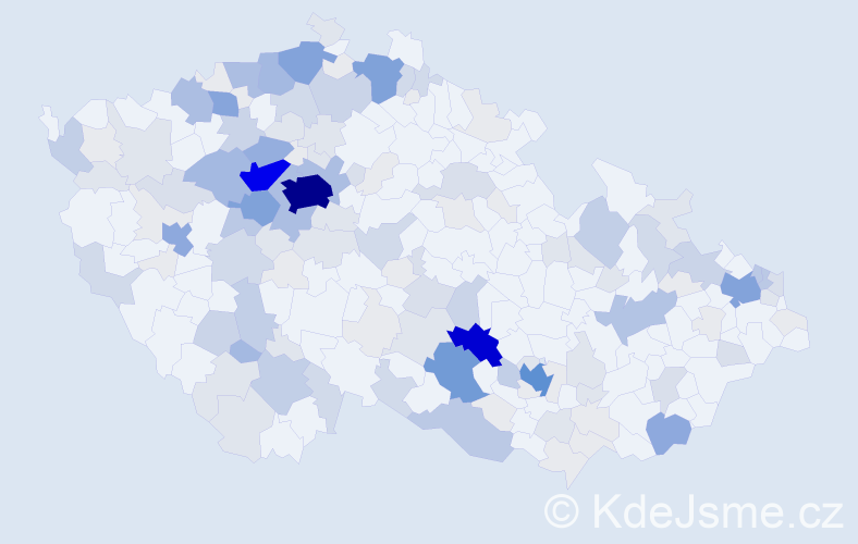 Příjmení: 'Malec', počet výskytů 624 v celé ČR
