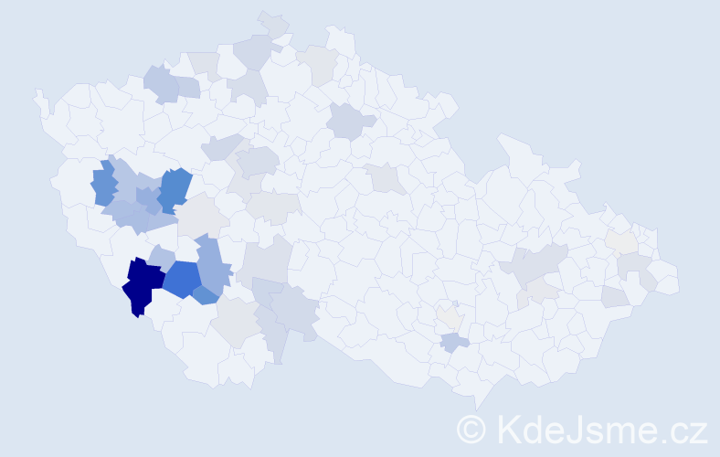 Příjmení: 'Janout', počet výskytů 156 v celé ČR