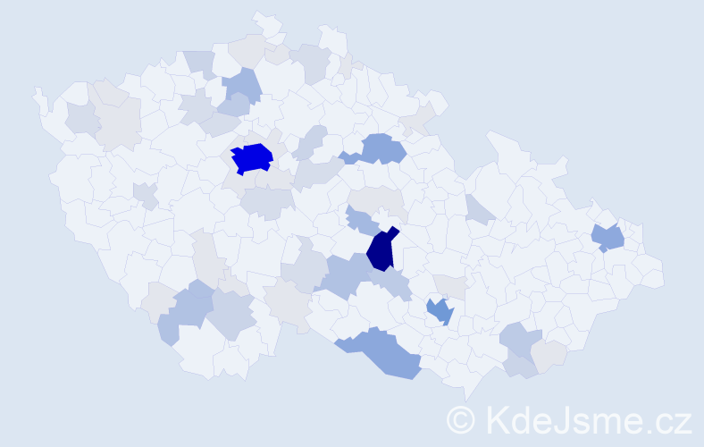 Příjmení: 'Blažíček', počet výskytů 194 v celé ČR