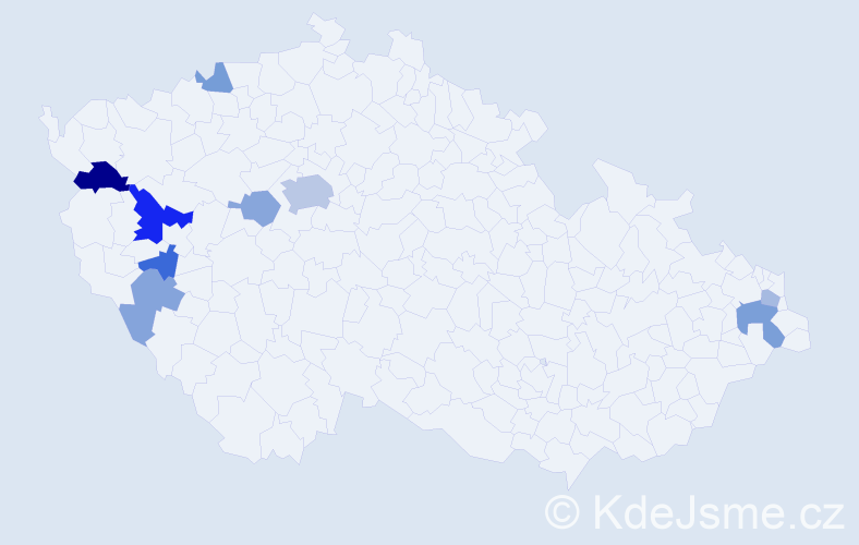 Příjmení: 'Fuseková', počet výskytů 18 v celé ČR