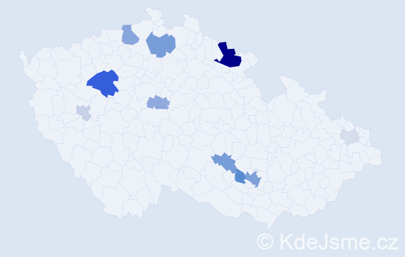 Příjmení: 'Bodó', počet výskytů 24 v celé ČR