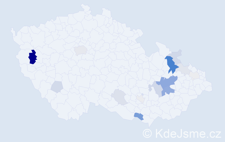Příjmení: 'Bocan', počet výskytů 41 v celé ČR