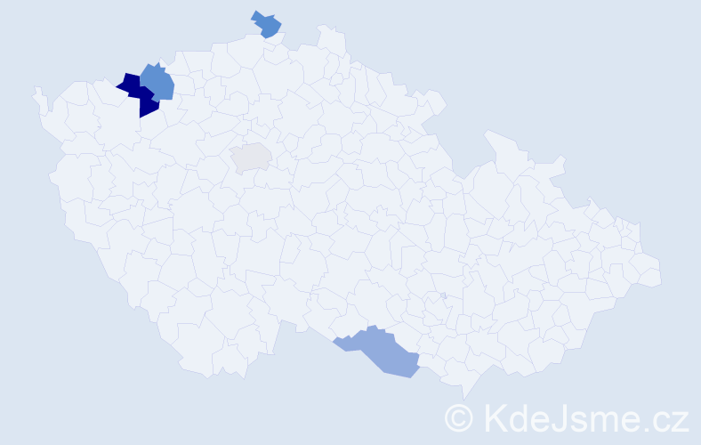 Příjmení: 'Dinebier', počet výskytů 8 v celé ČR
