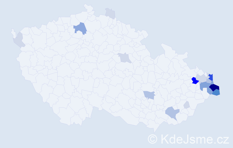 Příjmení: 'Madzia', počet výskytů 69 v celé ČR